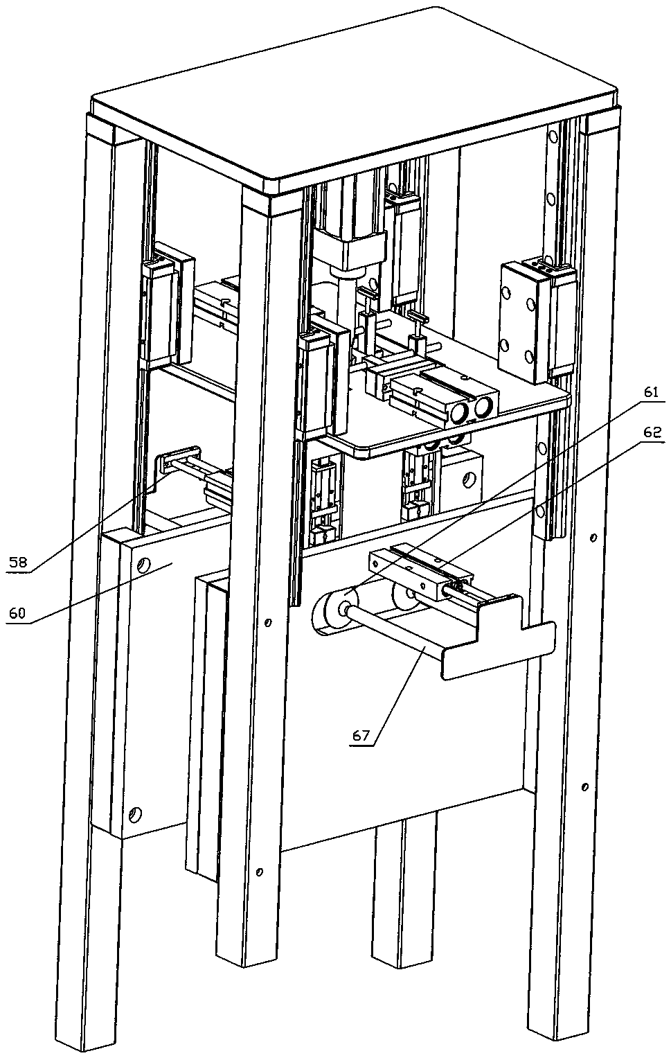 Hand bag rope penetrating mechanism