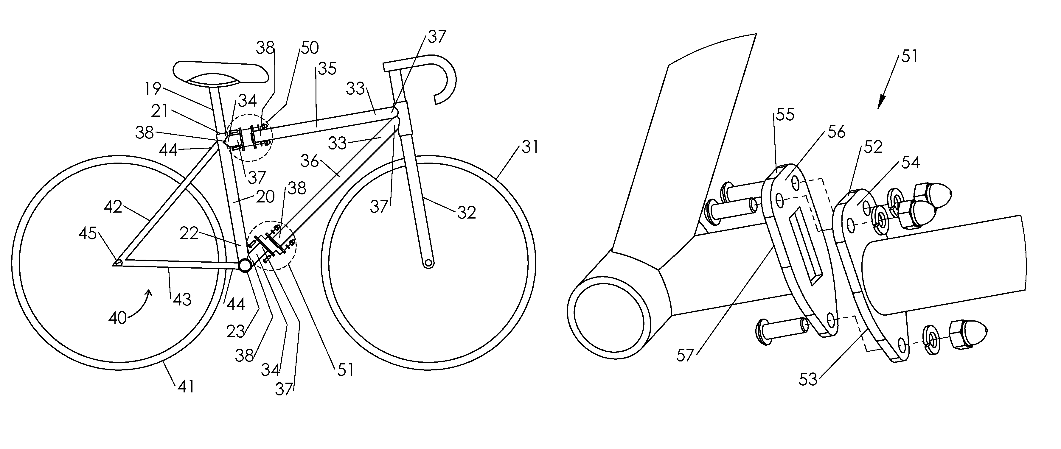 Disengageably coupled take-apart bicycle frame