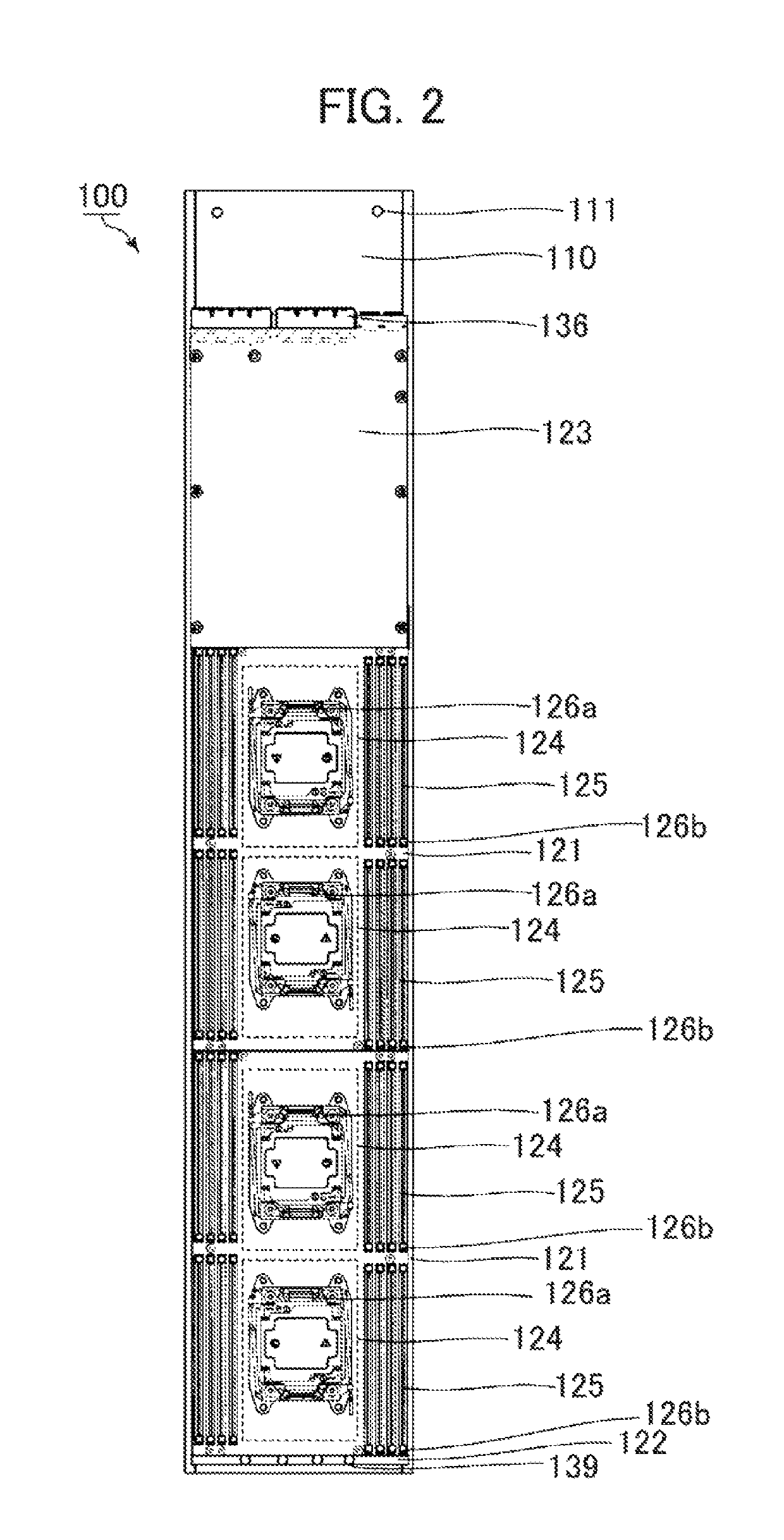 Electronic device for liquid immersion cooling and cooling system using the same