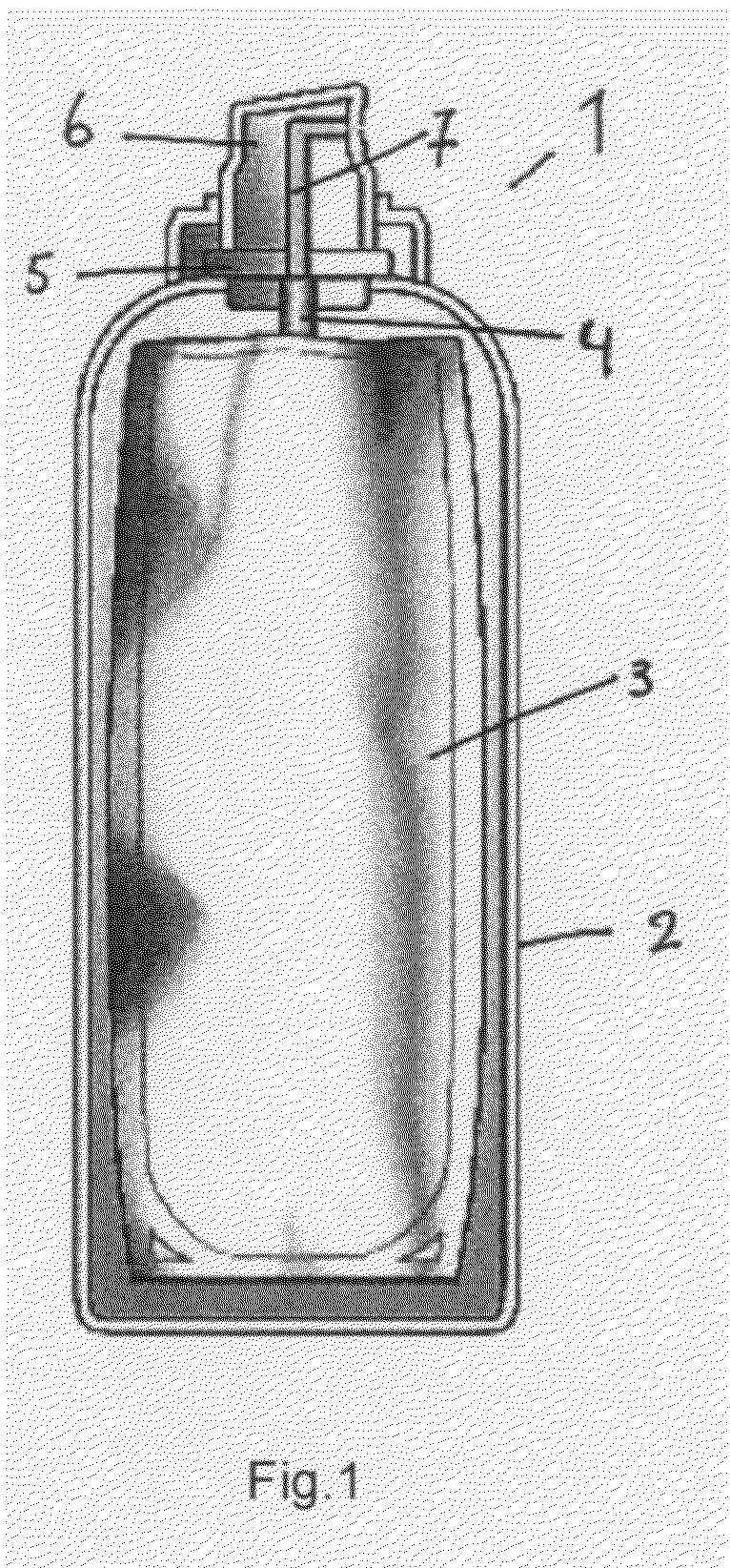 Aerosol container comprising a dermatological composition and a foaming agent