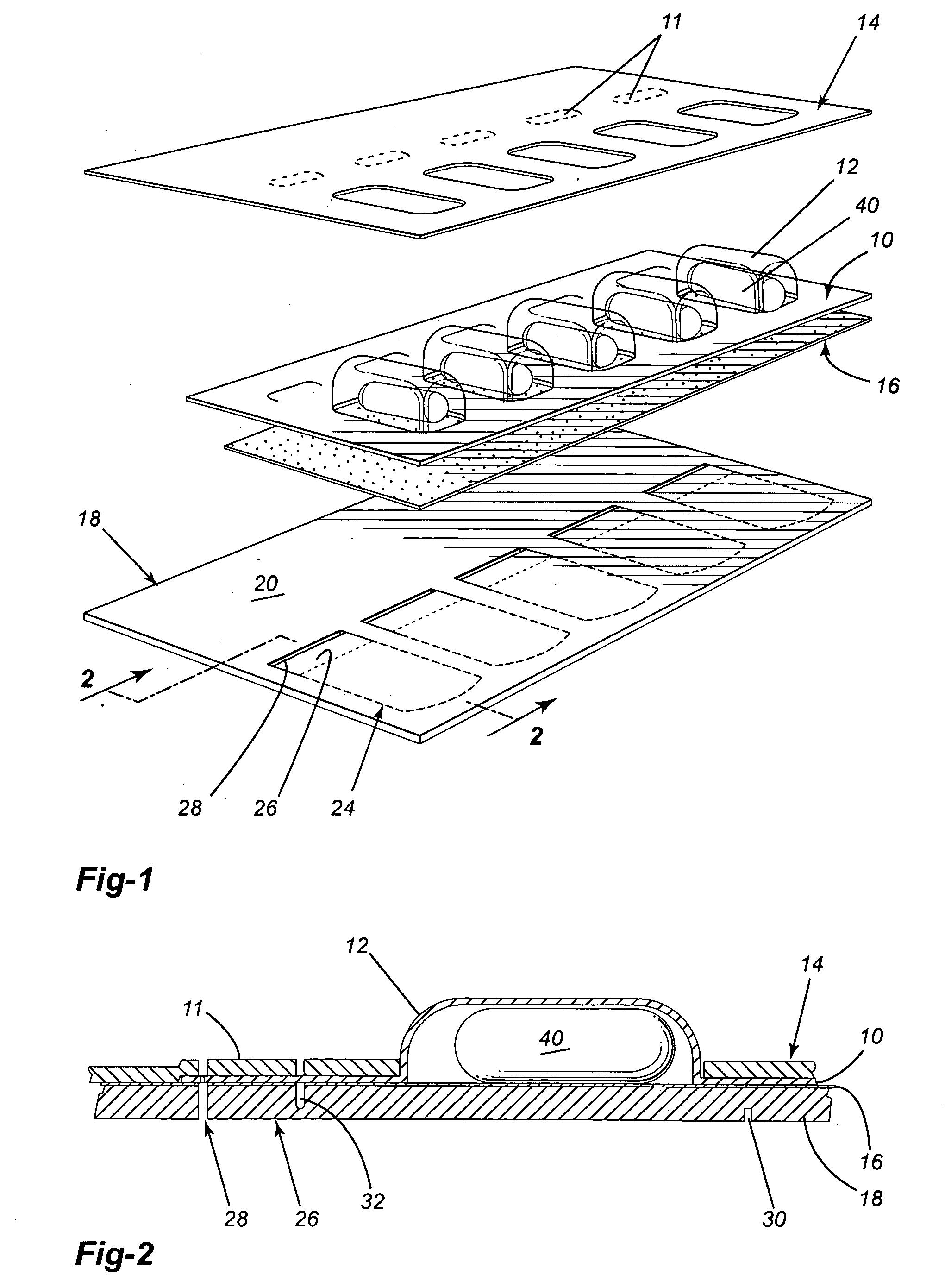 Push and peel pack for dispensing medicants