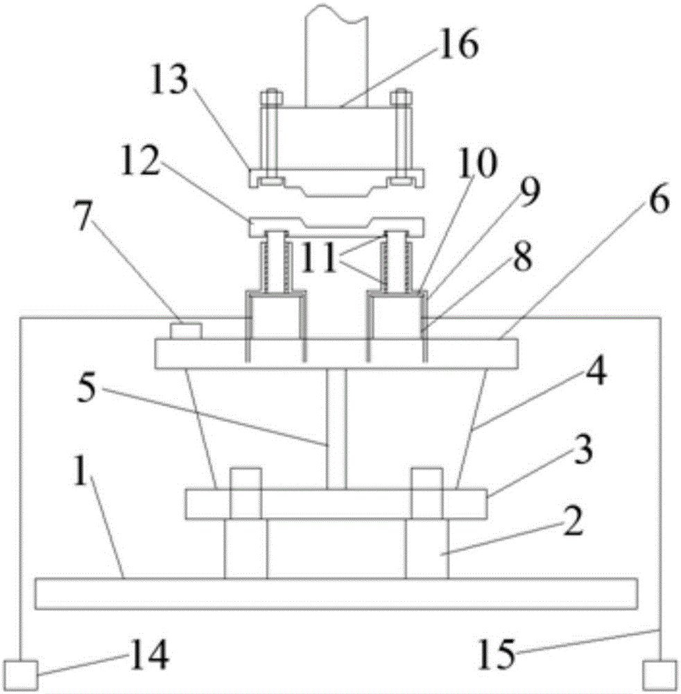 Large-scale MTS cyclic loading single multi-specimen test device and discreteness identification method