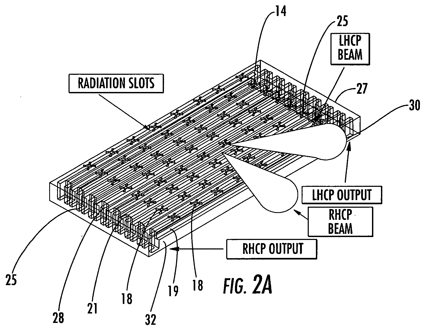 Vehicle mounted satellite antenna system with ridged waveguide