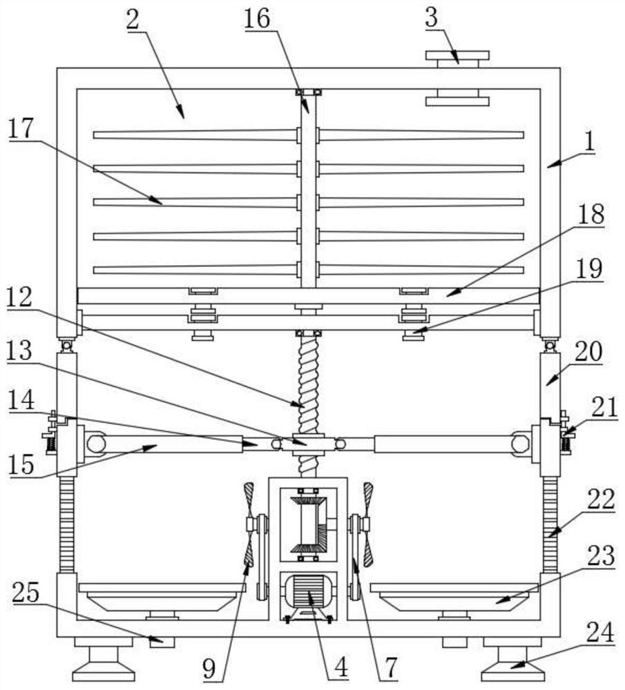 An agricultural soybean screening and impurity removal device