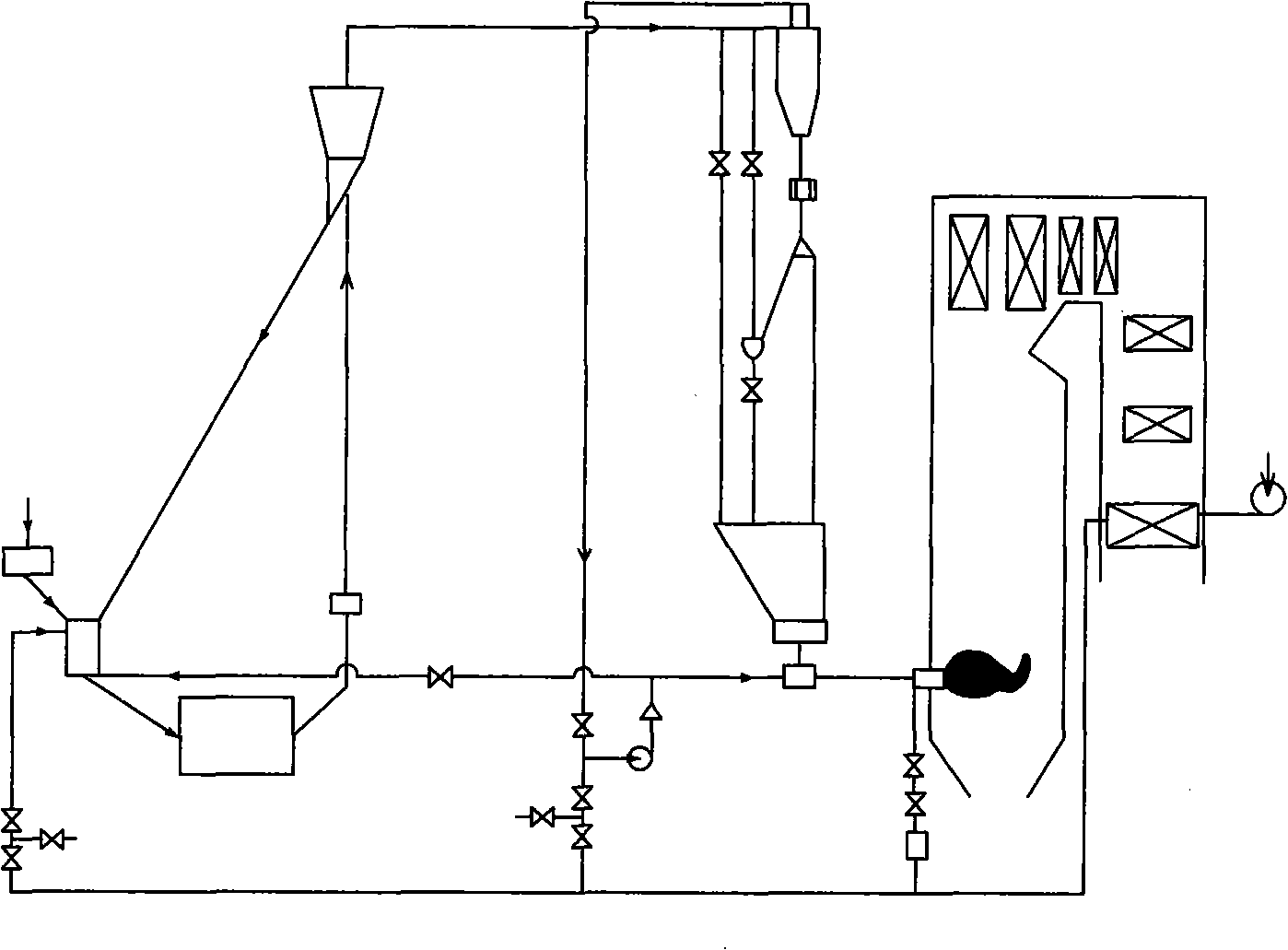 Explosion-proof processing method of medium-storage type bituminous coal boiler and special system thereof