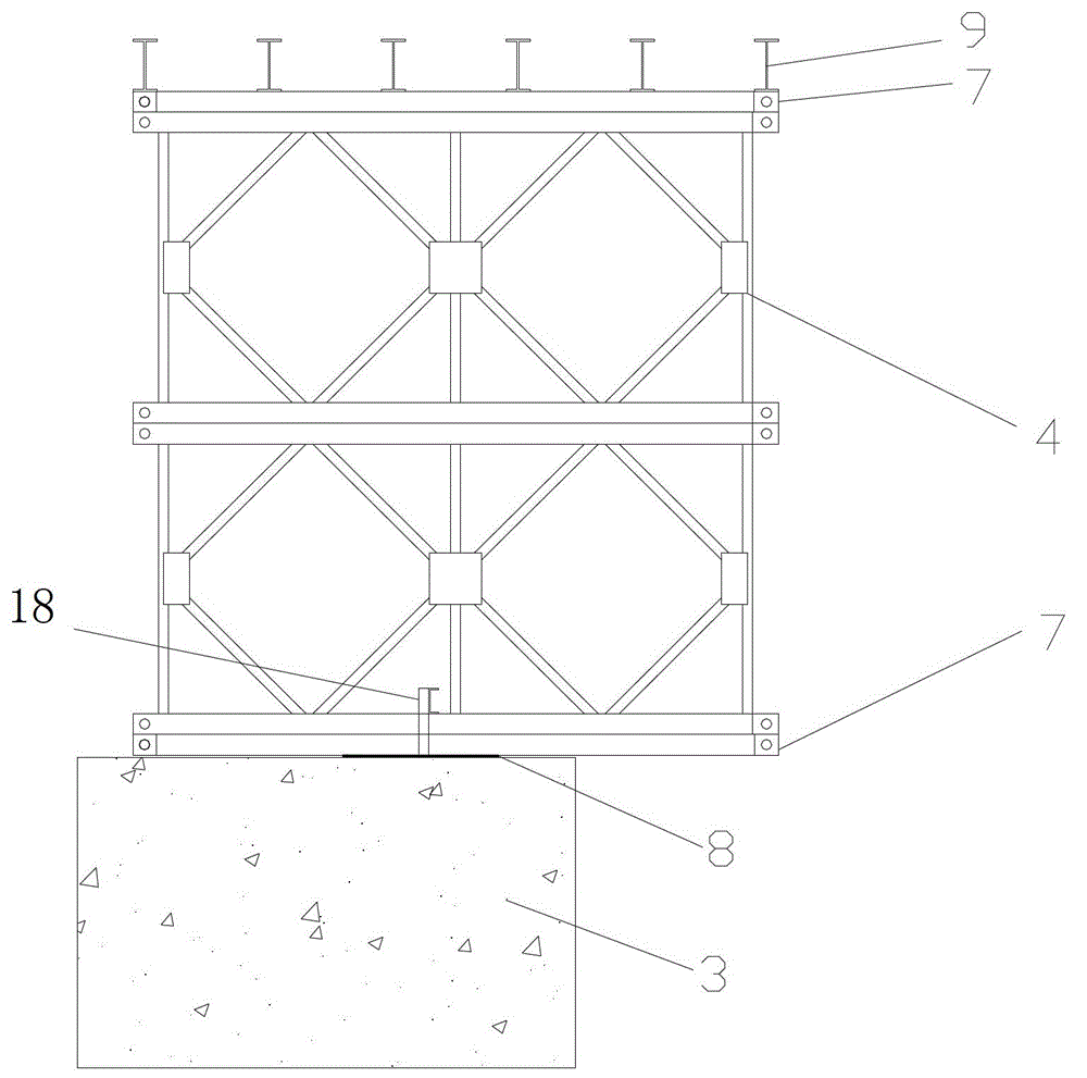 Large-span double-layer Bailey truss structure and construction method thereof