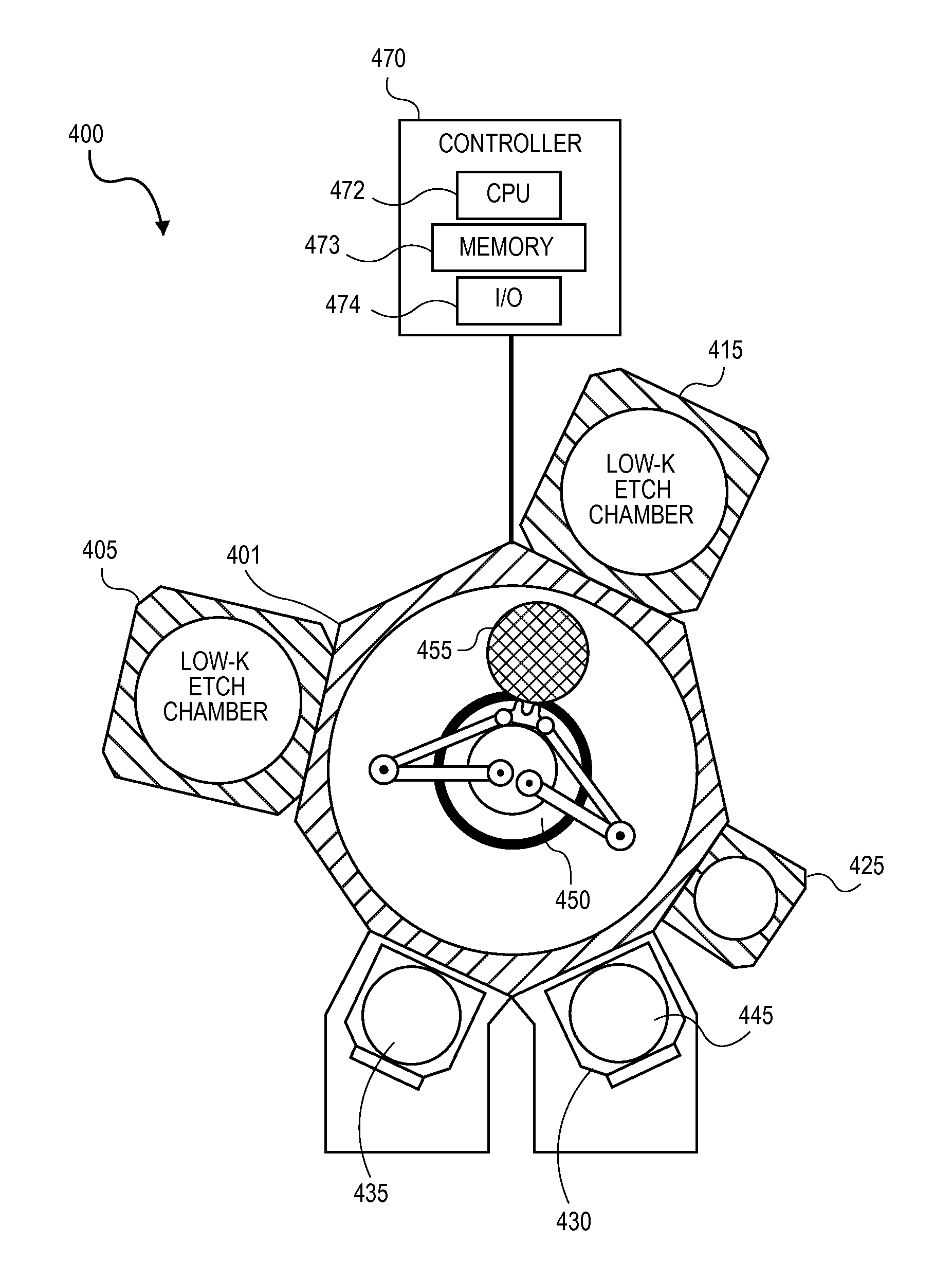 Process chamber for etching low k and other dielectric films