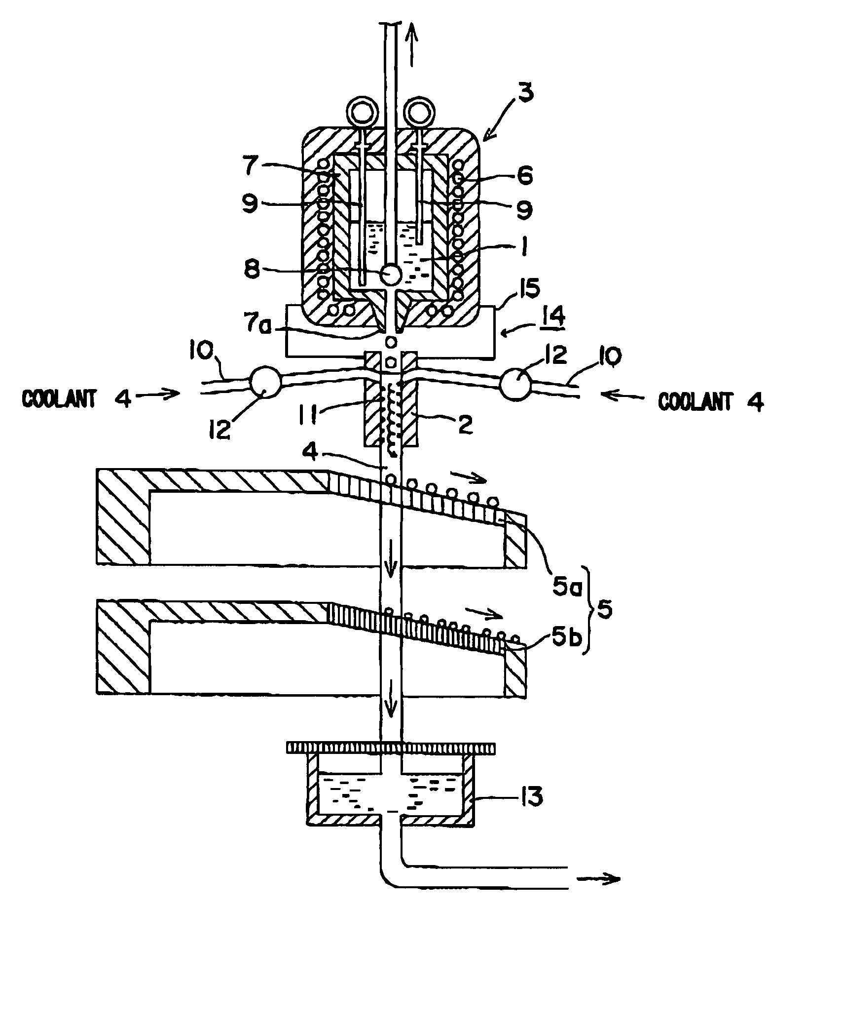 Method and apparatus for producing amorphous metal