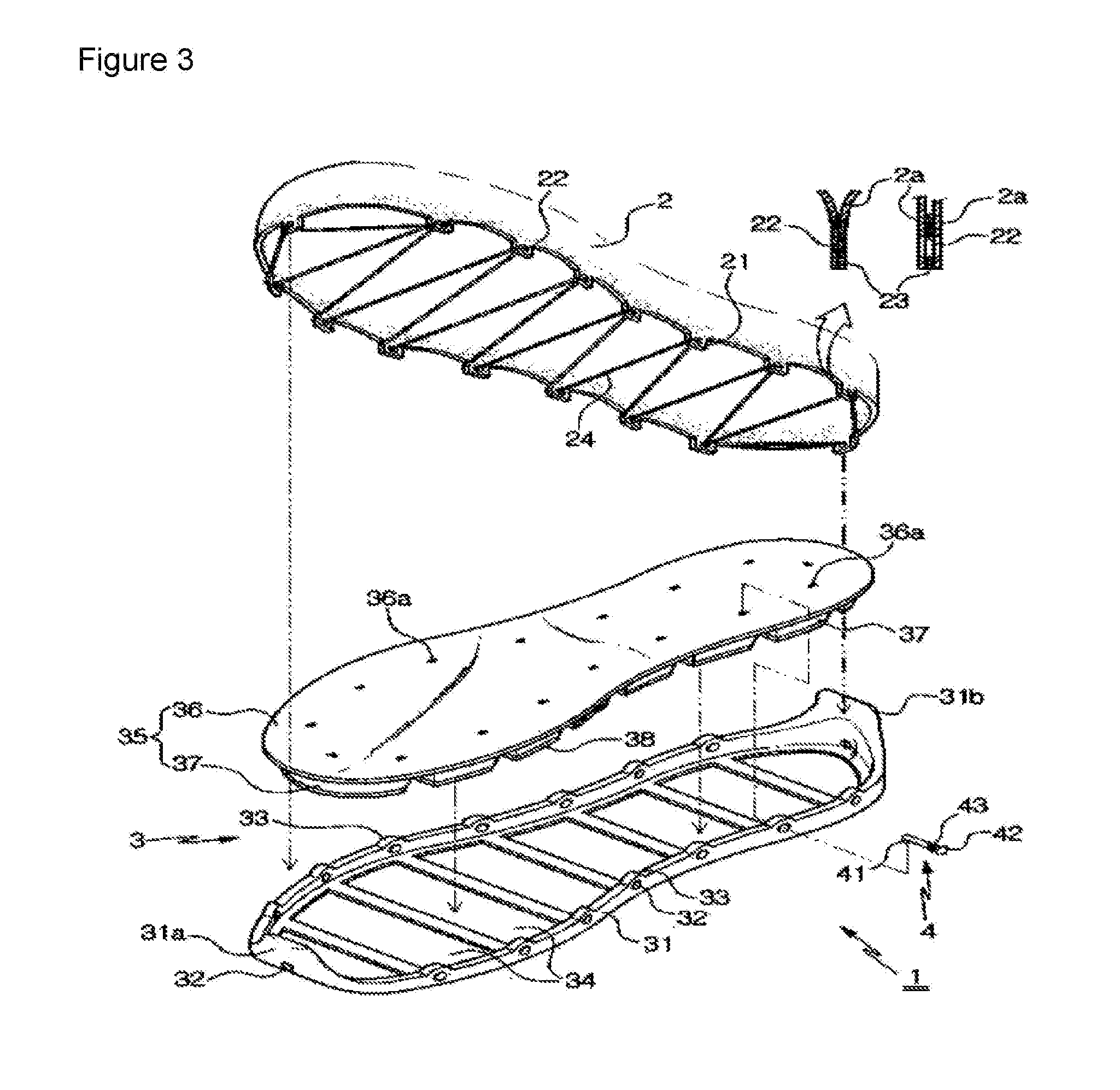 Gluing-free shoe and method for manufacturing same