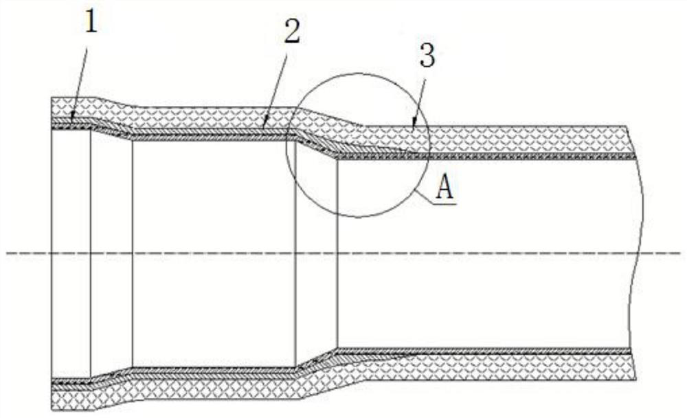 A kind of different-diameter bamboo winding pipe structure and preparation method thereof