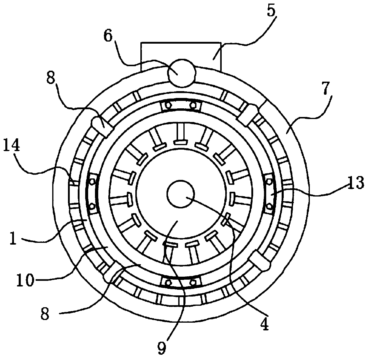 Efficient heat dissipation type permanent magnet motor shell