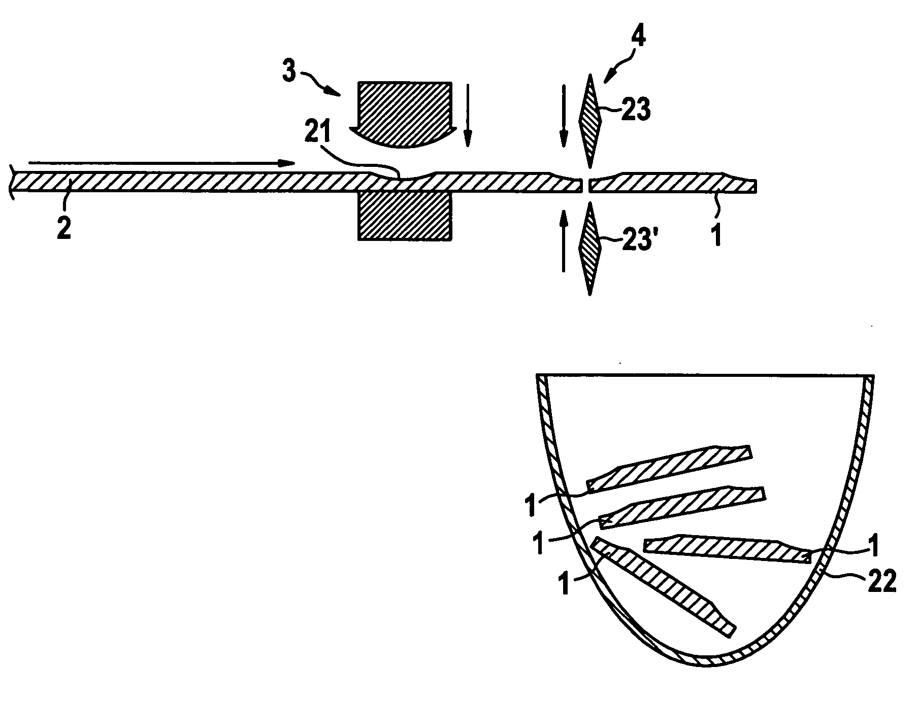 Method for producing a rocker pressure member, and stamping apparatusw