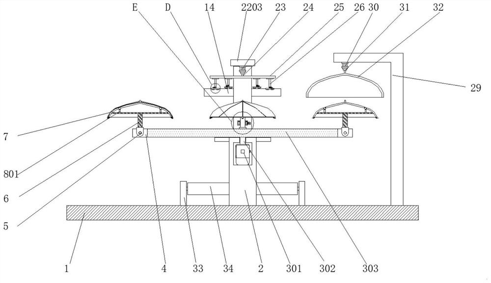 Coating method and coating device applied to umbrella cover colorful coatings