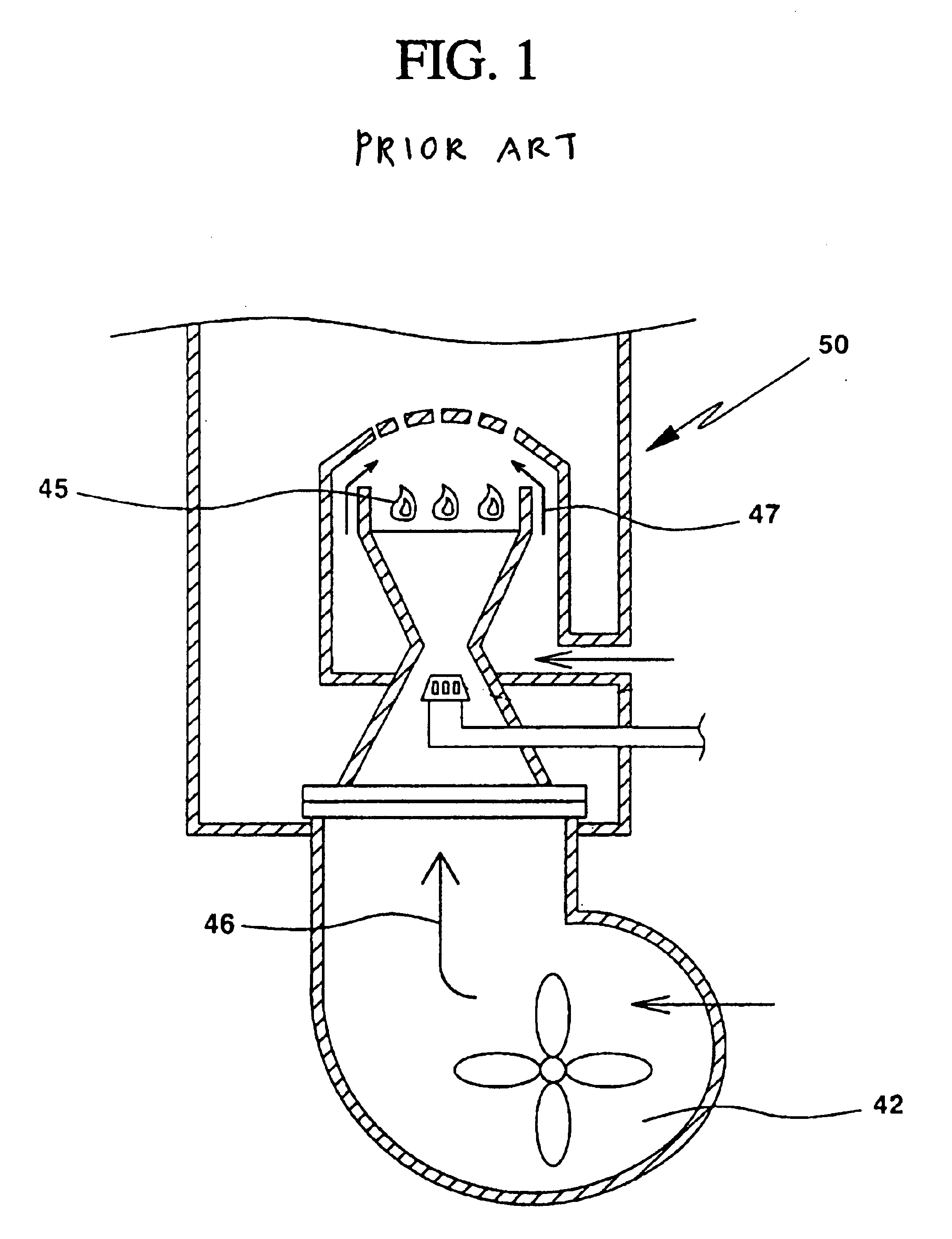 Combustion gas burner enabling multi-stage control