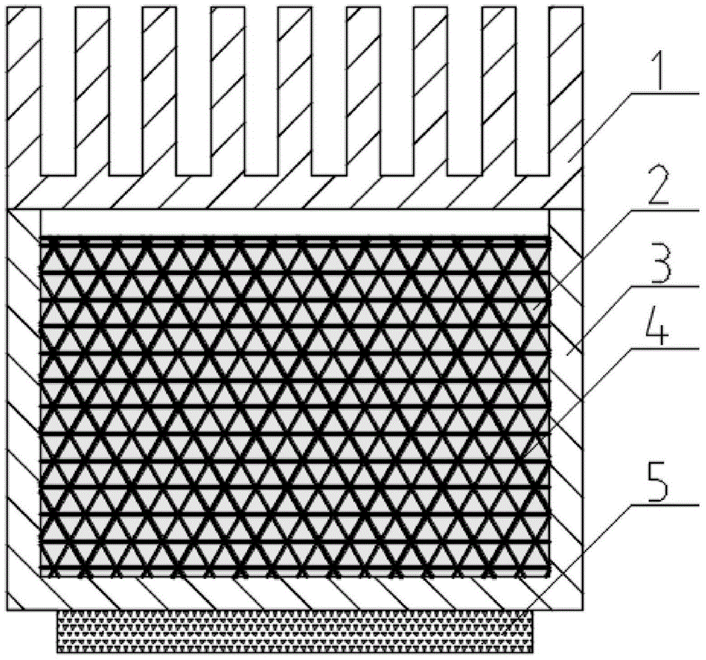 A metal fiber porous skeleton composite phase change material heat sink and its manufacturing method