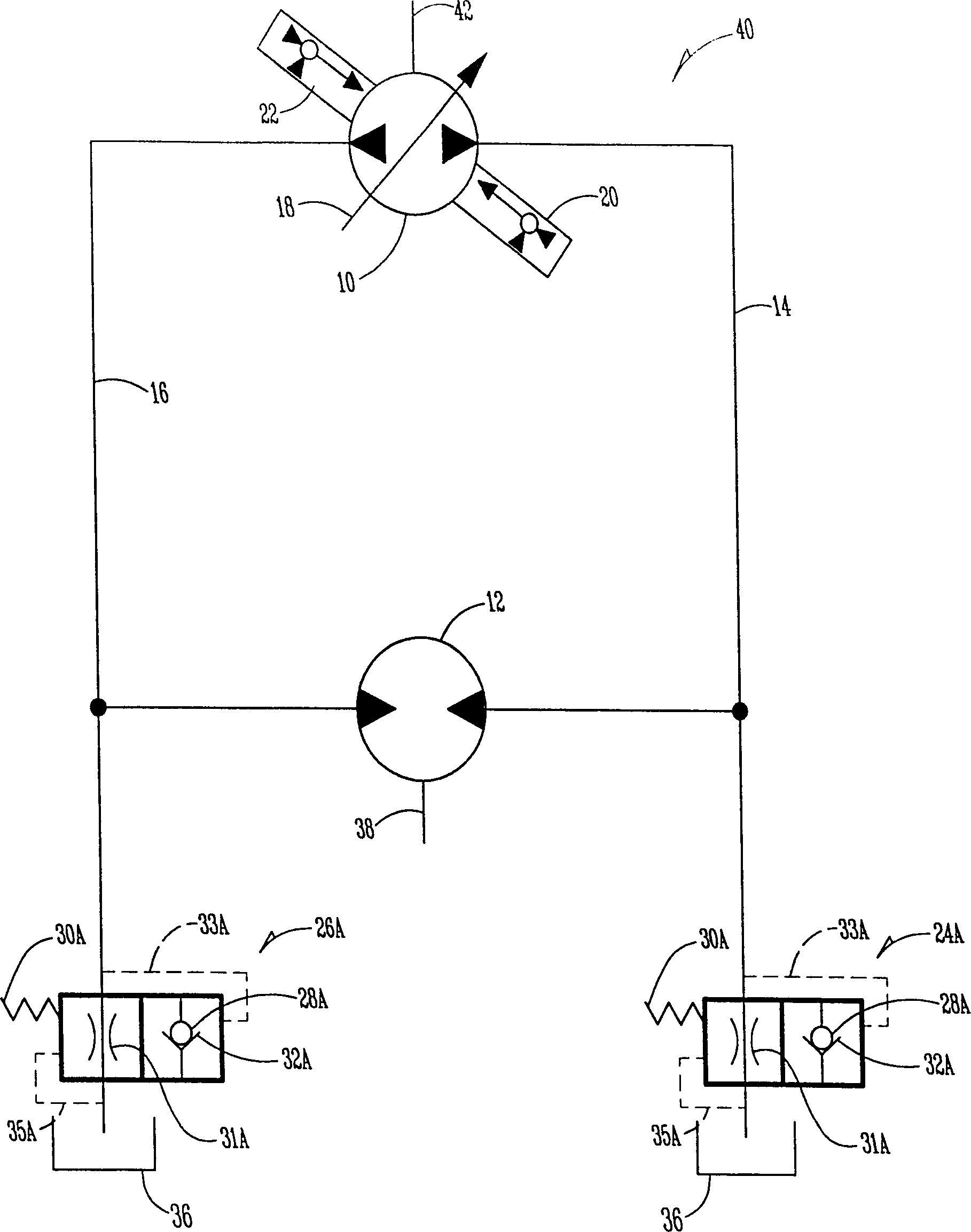 Static water pressure loop pressure regulation valve with reduced input torsion required by static water pressure element