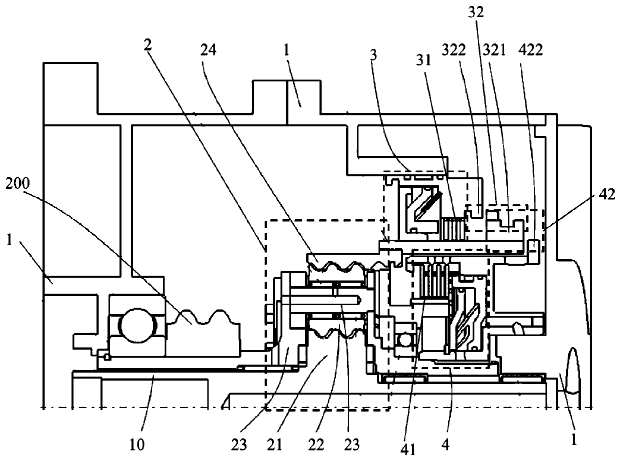 Speed changing device, gear-shifting control method, electric car driving system and electric car