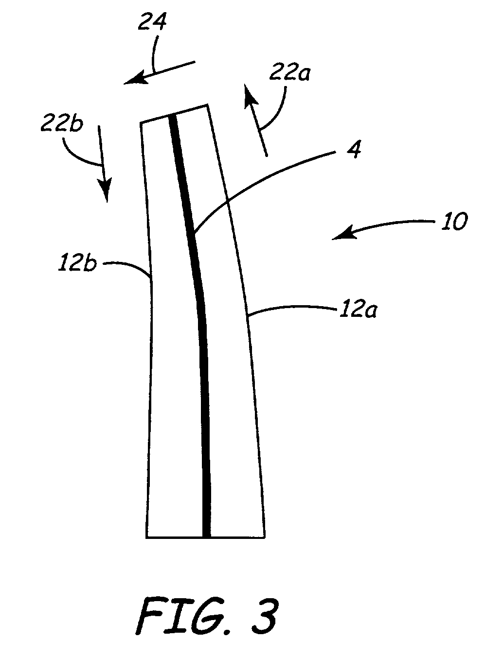 Tapered piezoelectric in-plane bimorph and method of fabricating