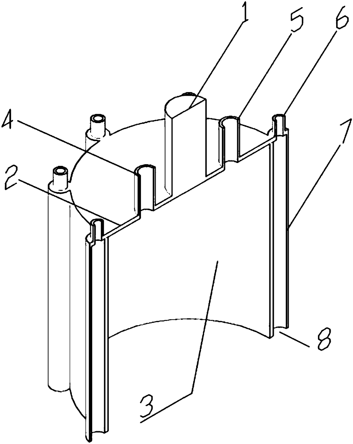 Thin-wall steel suction bucket base with reinforcing tubes and mounting method for thin-wall steel suction bucket base