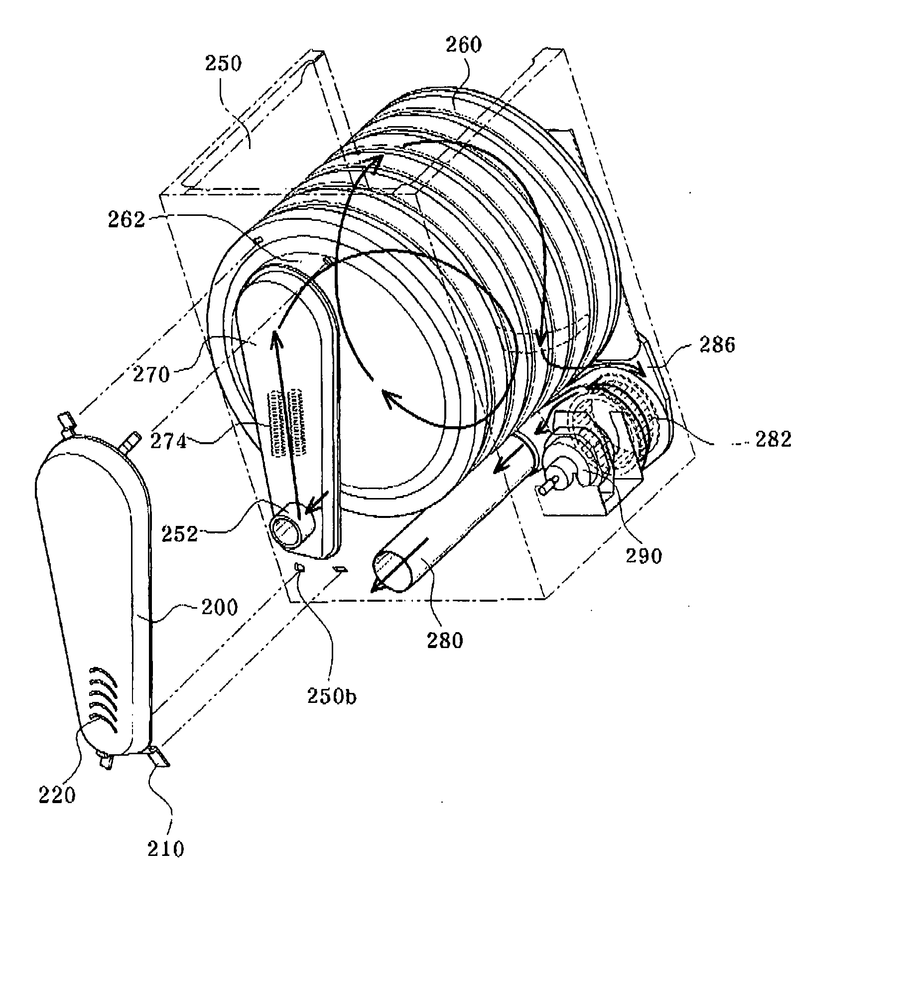 Dryer having heater-installed suction duct