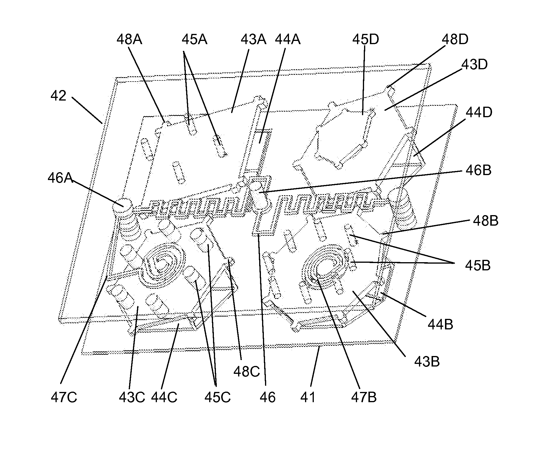 Discretely controlled micromirror device having multiple motions