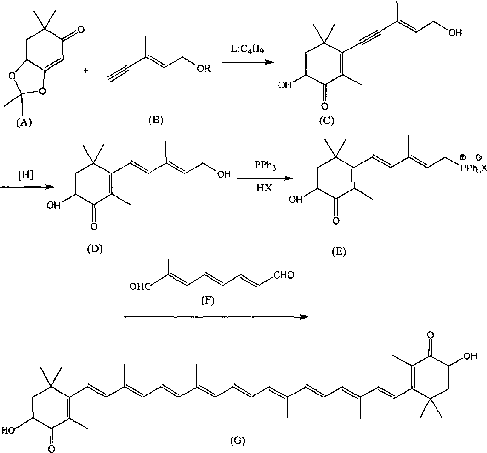 Method for synthesizing astaxsanthin