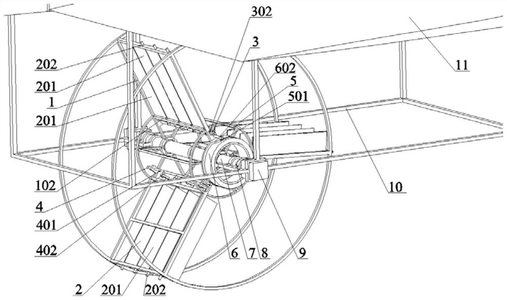 Rotatable horizontal single-wheeled moving-wing aircraft with fixed wings