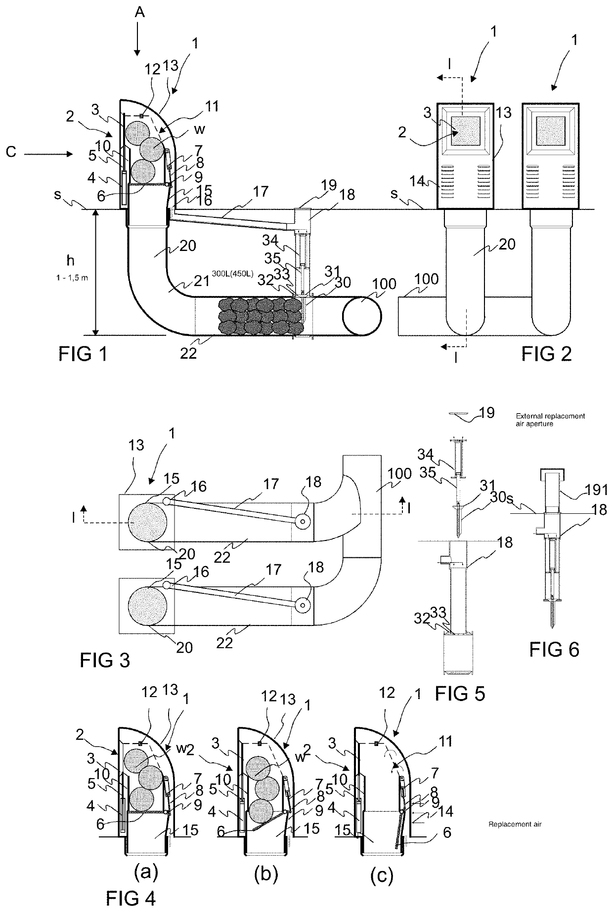 Method and apparatus for feeding in and handling waste material