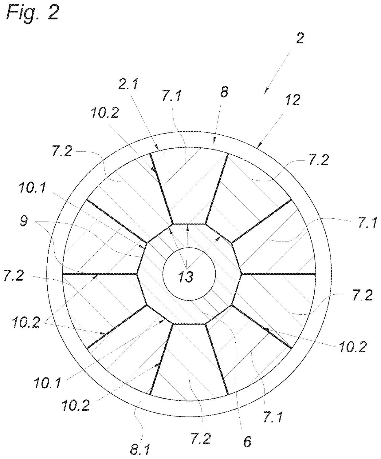 Axial-flow machine having a dimensionally stable assembly