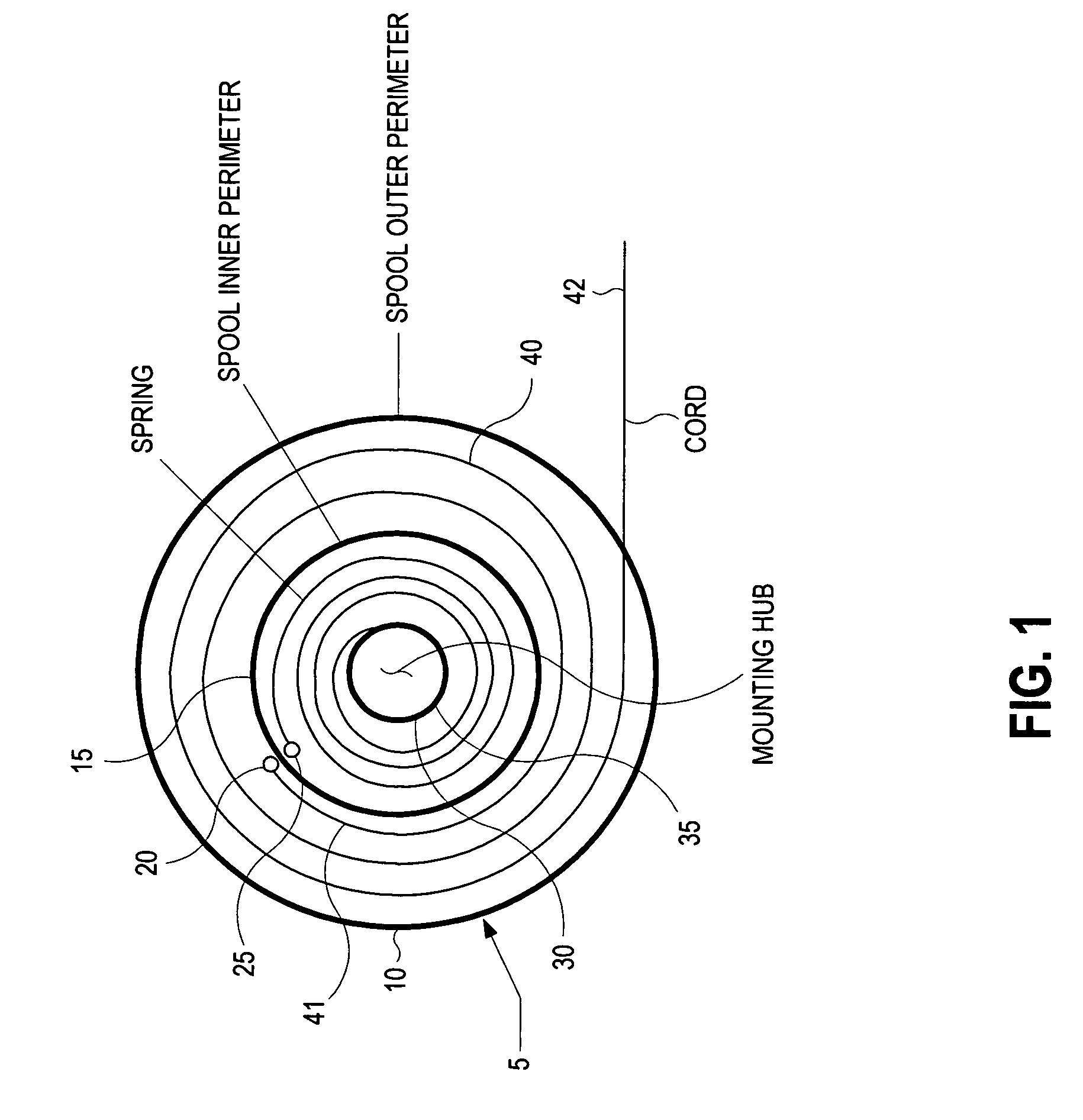 Method and apparatus for variable tension cord recoil and tethered user interface