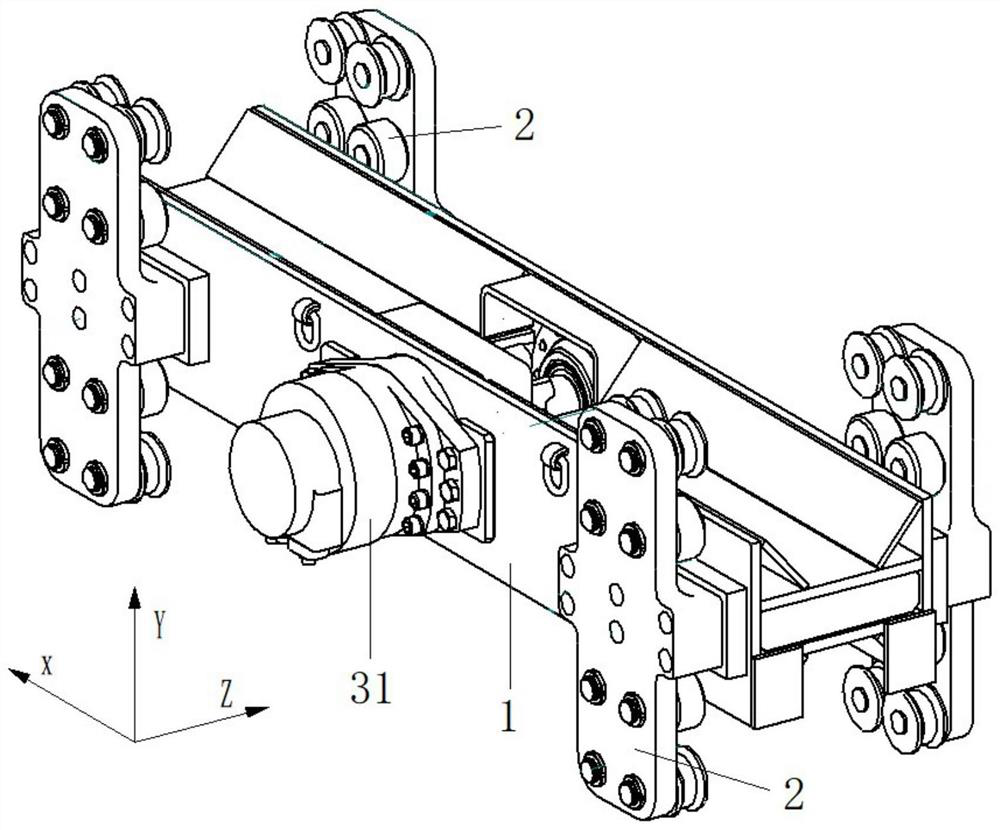 Transition trolley for supporting heavy-load anchor rod