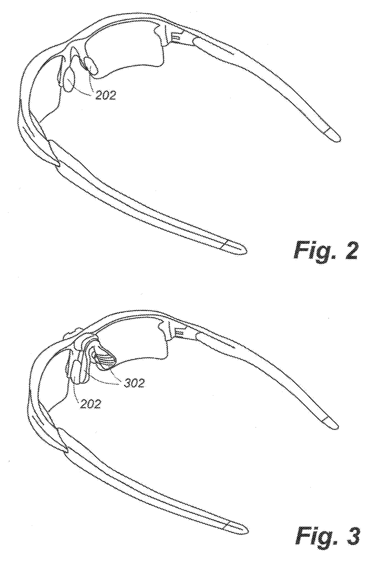 Custom fit nose pads for spectacle frames