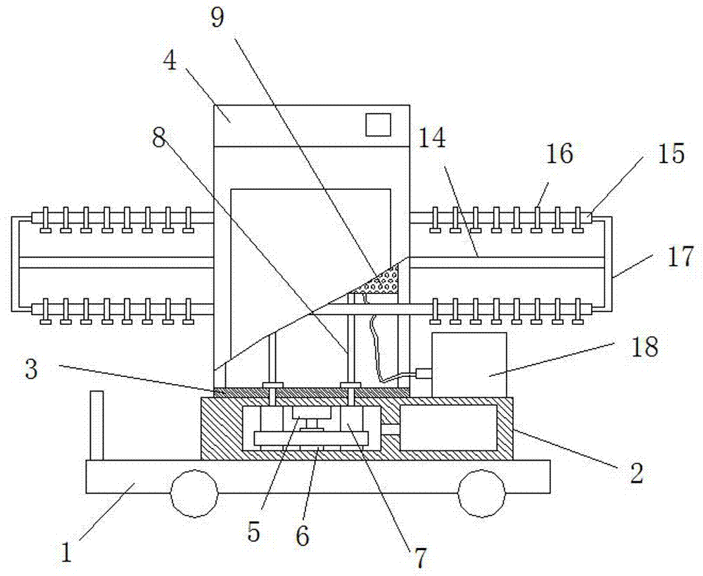 Mobile steam type hang ironing machine