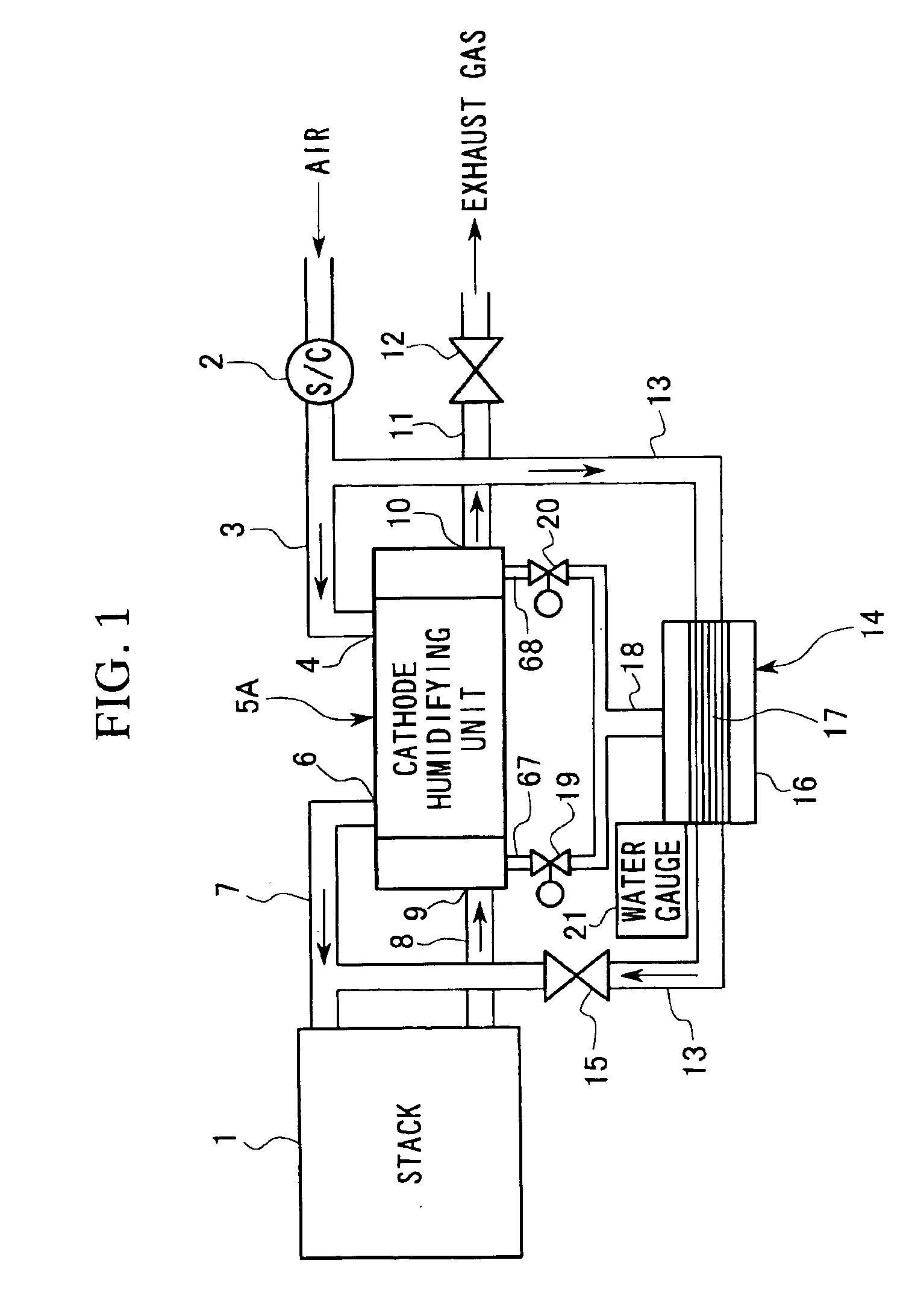 Humidifier for fuel cell