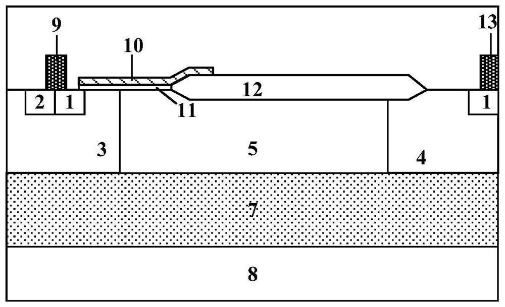 A lateral high-voltage device that reduces the impact of high-voltage interconnects