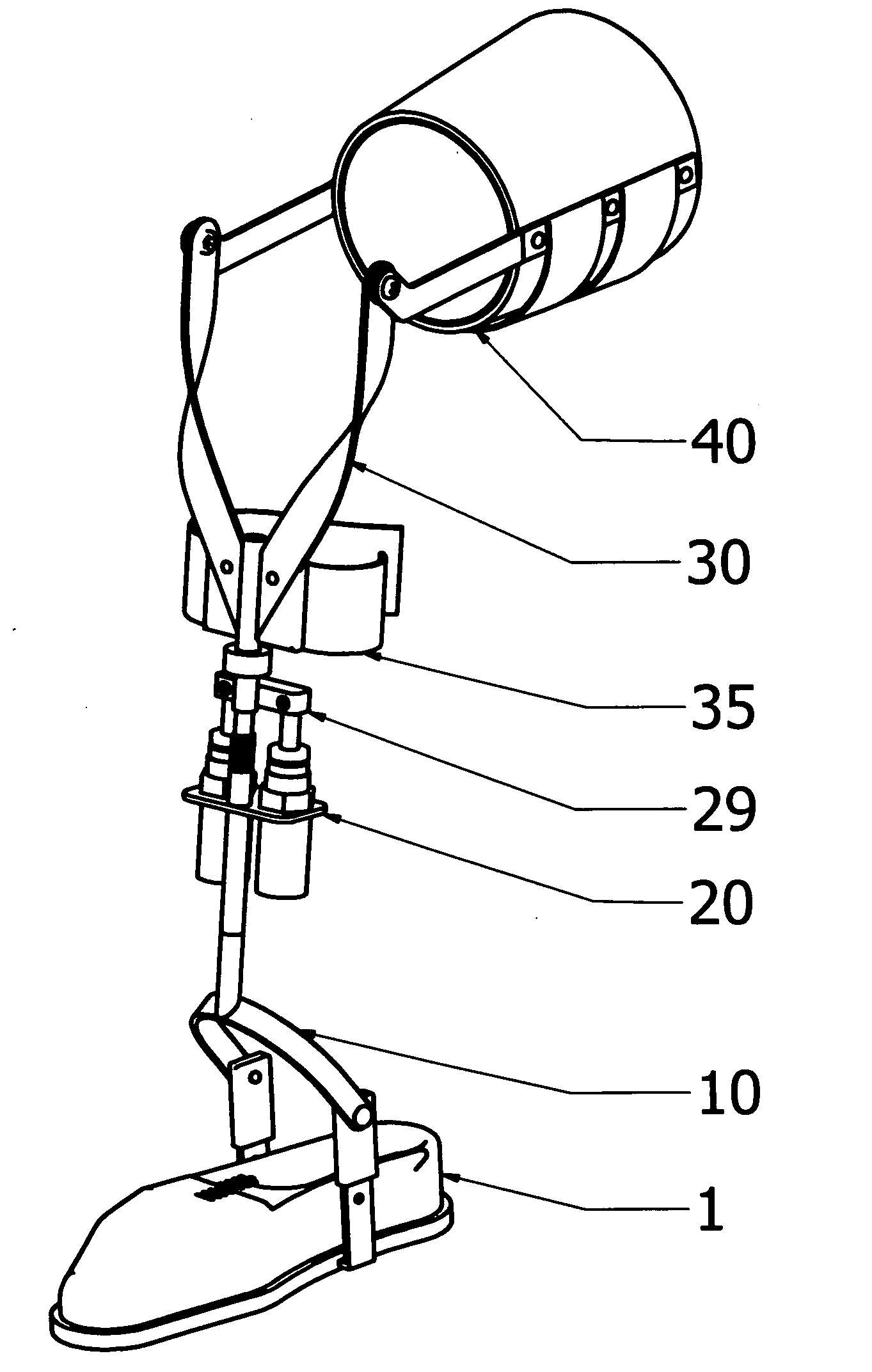 Dynamic Load Bearing Shock Absorbing Exoskeletal Knee Brace