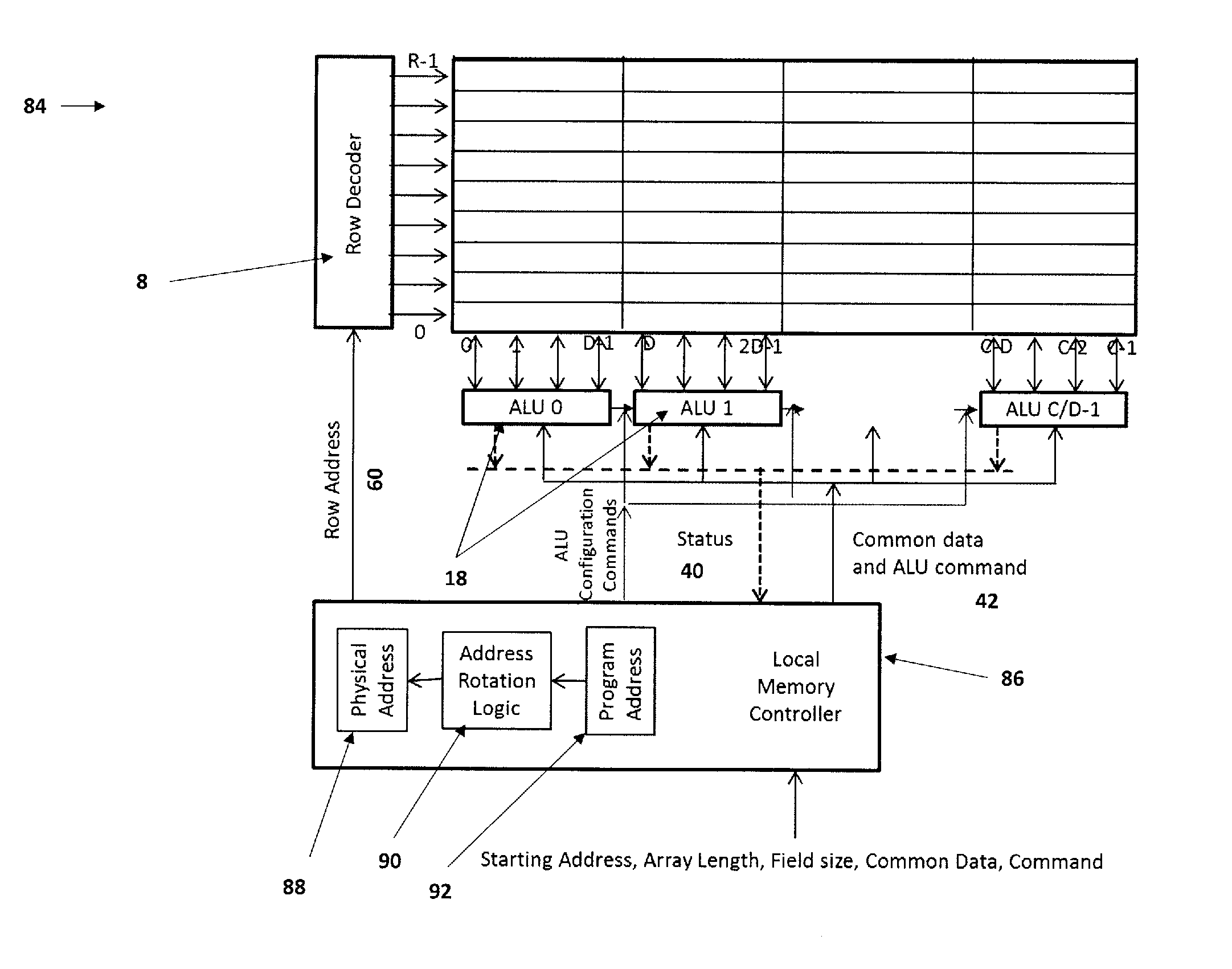 Reducing memory accesses for enhanced in-memory parallel operations