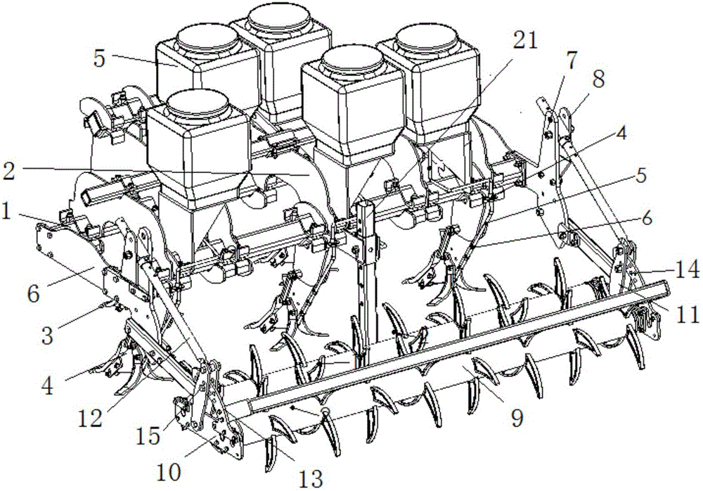 Environment-friendly all-around subsoiler with plant protection function