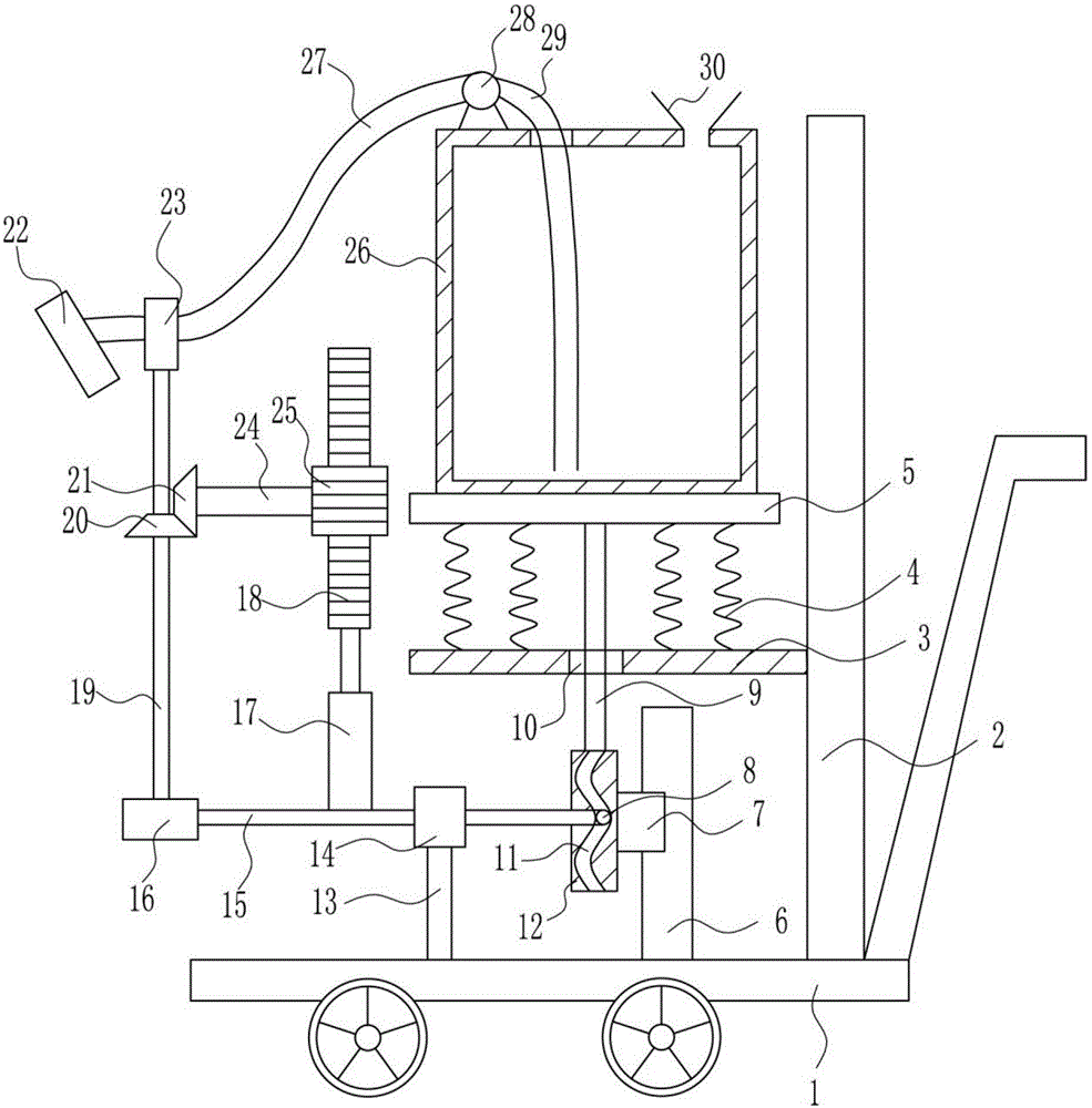 Efficient pesticide spraying device for pineapple planting