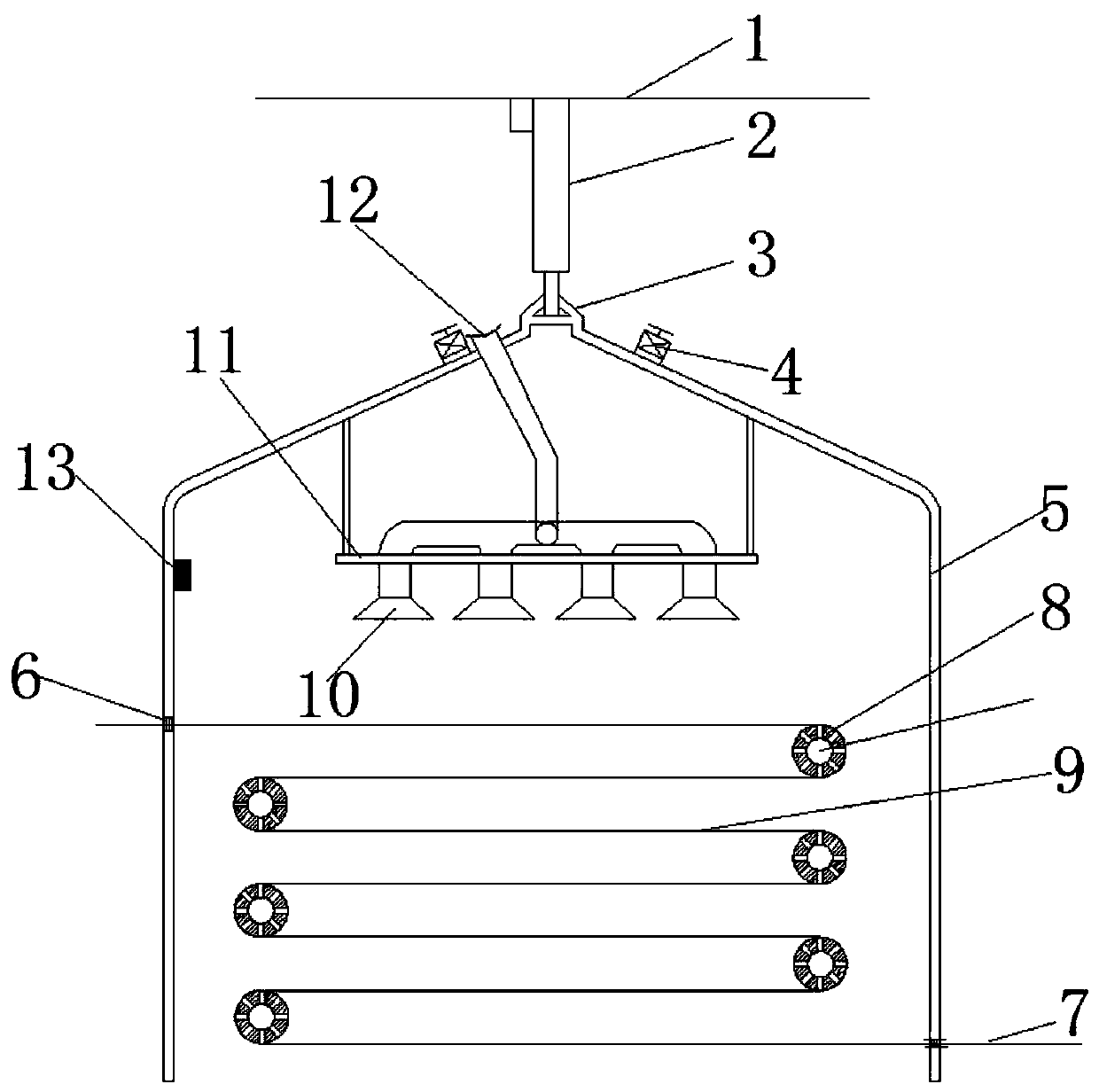 A filter bag pinhole gluing device and gluing method thereof