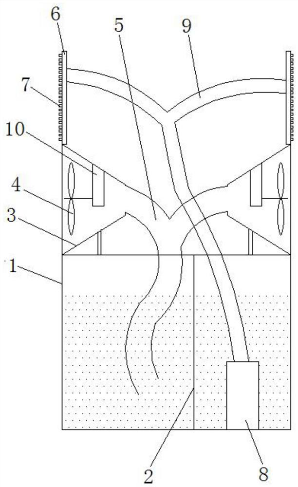 Spraying dust-settling device for coating production