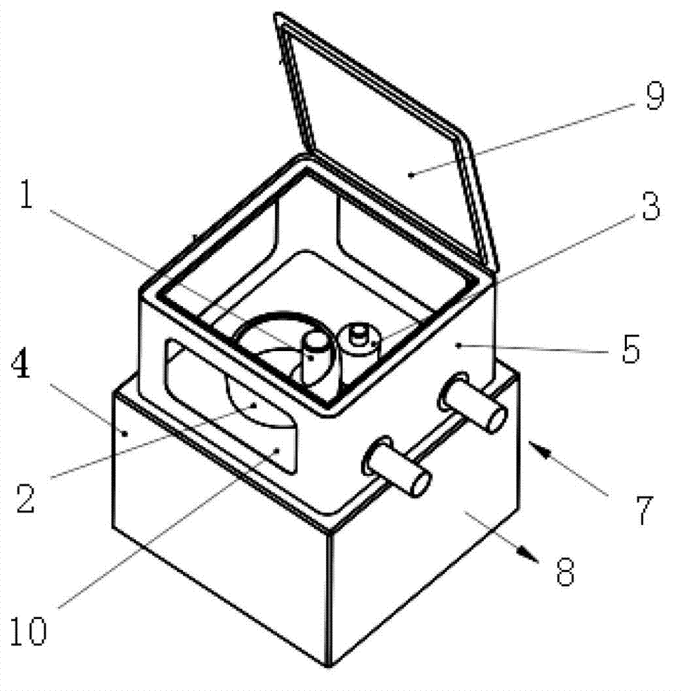 Liquid immersion cooling device for plastic forming of rotational part and process of liquid immersion cooling device