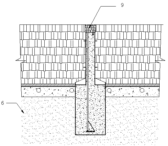 Deep foundation pit underground drainage pre-buried well grouting plugging construction method