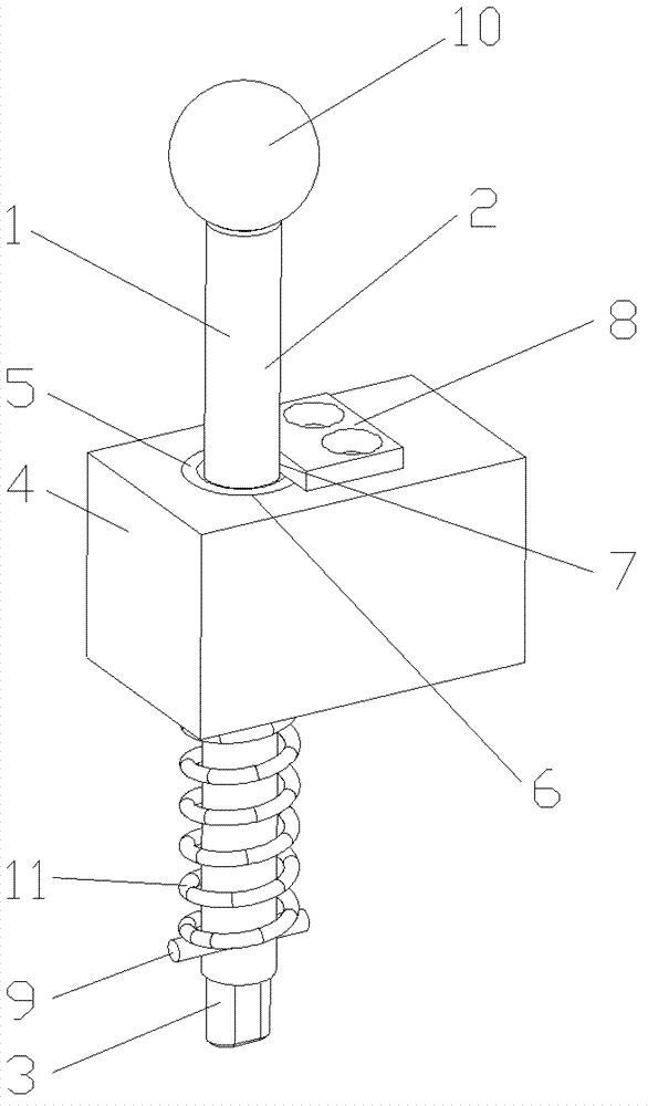 Mechanism for quickly withdrawing detection pin