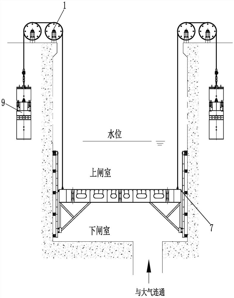 Novel butt-joint-free rapid navigation ship lift and working method thereof