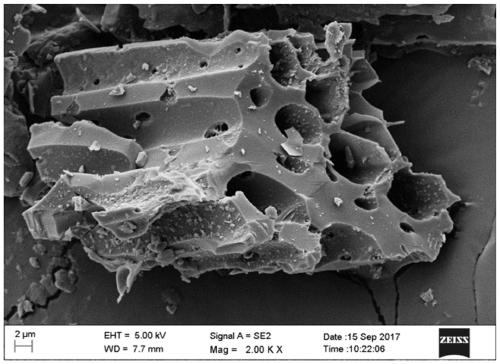 Crosslinked chitosan-biochar microsphere adsorbing material and preparation method thereof