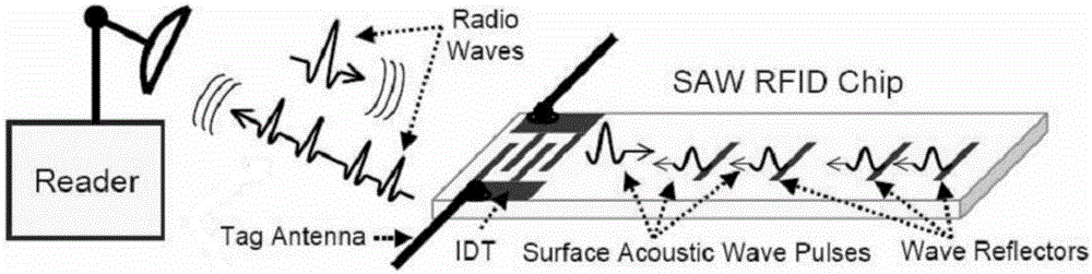 Surface acoustic wave delayed reflection type wireless sensor system having anti-collision function