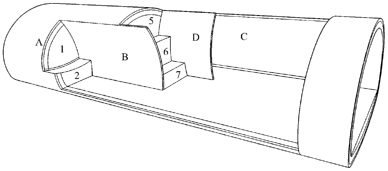 Construction method conversion construction method of super-large-span tunnel in V-level to IV-level surrounding rock section