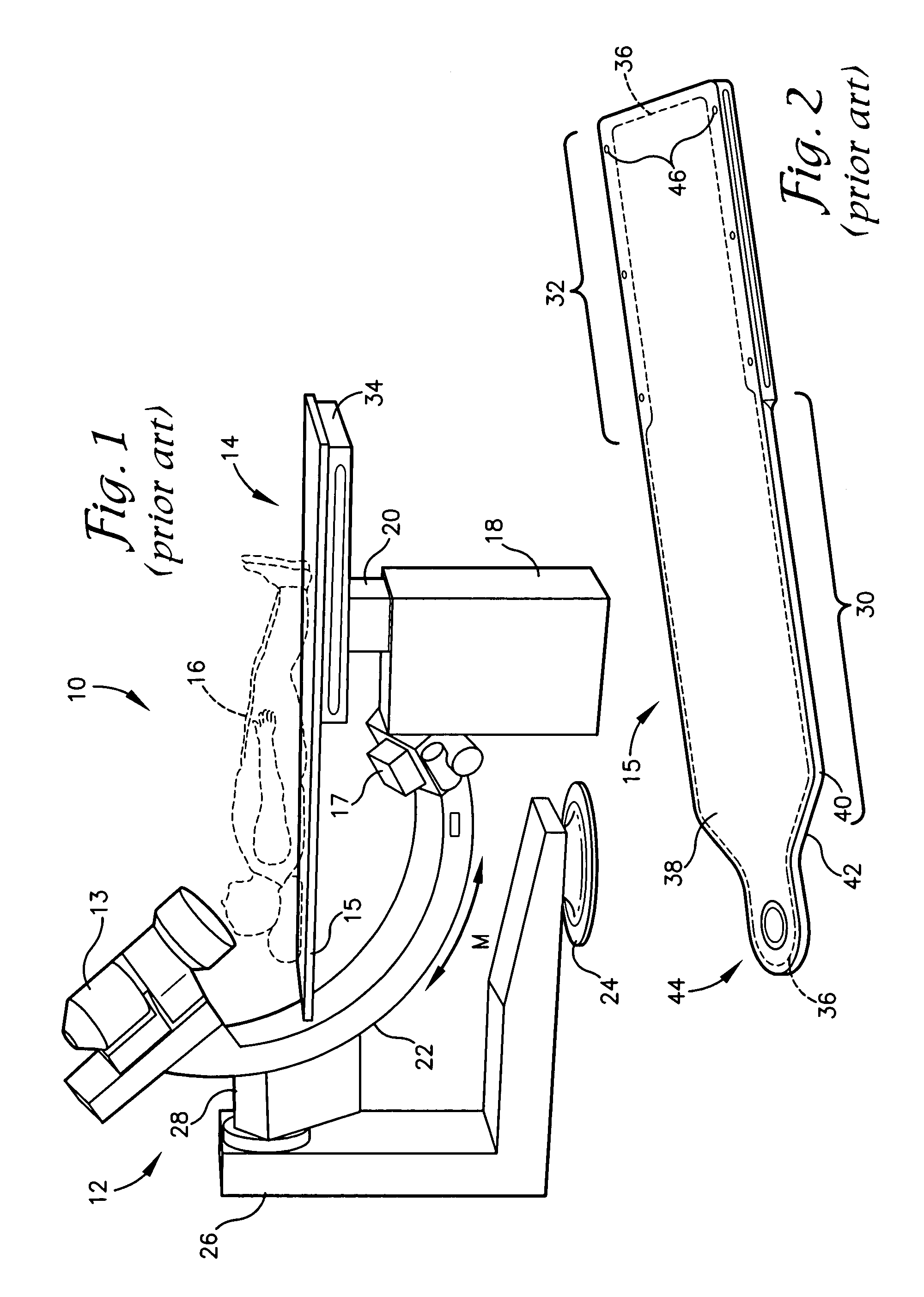 Apparatus having areas of reduced attenuation for imaging support