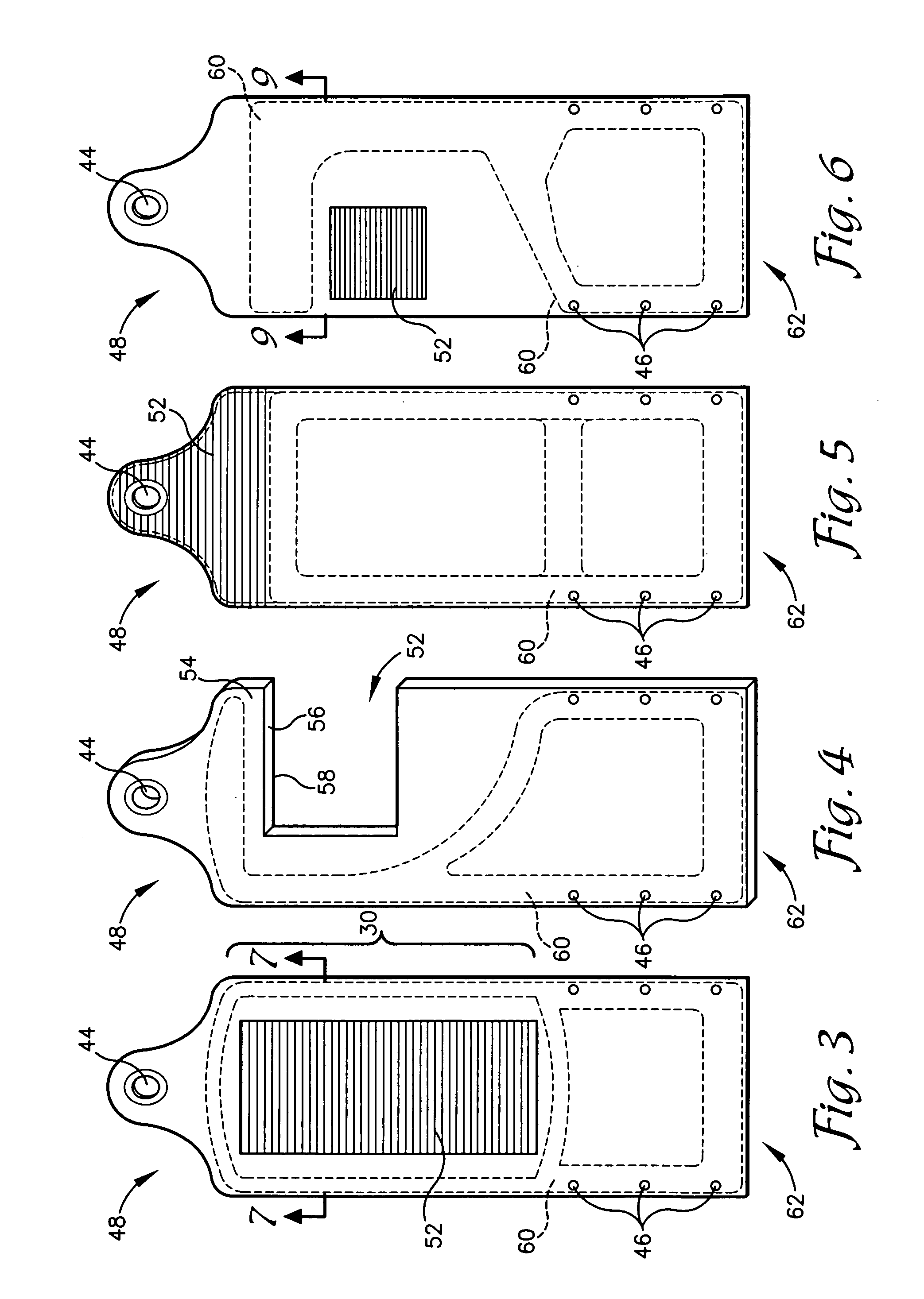 Apparatus having areas of reduced attenuation for imaging support